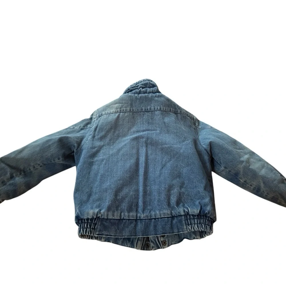 Vintage 80s Current Seen Denim Jacket Fleece Lined Youth Size 10 - Picture 2 of 7